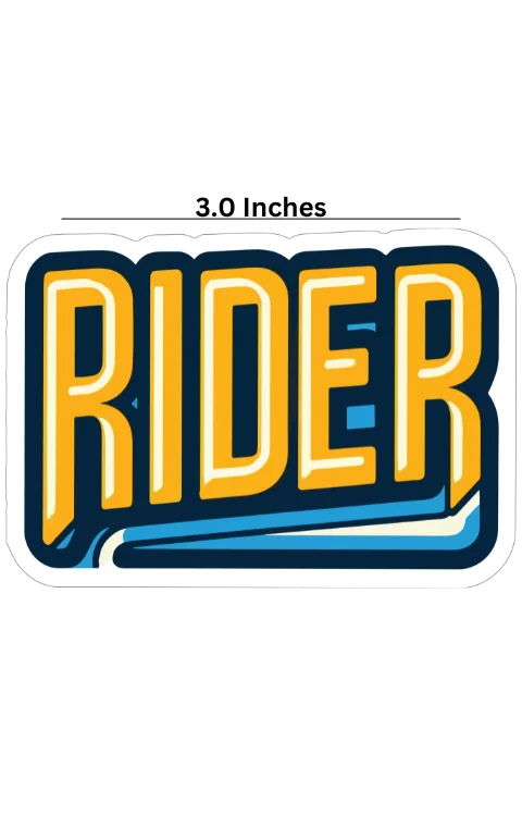 Rider Universal Sticker | Made In Premium Gloss Vinyl With FPF(Fade Protection Film), Water Proof, Precut Sticker, Pack Of 1
